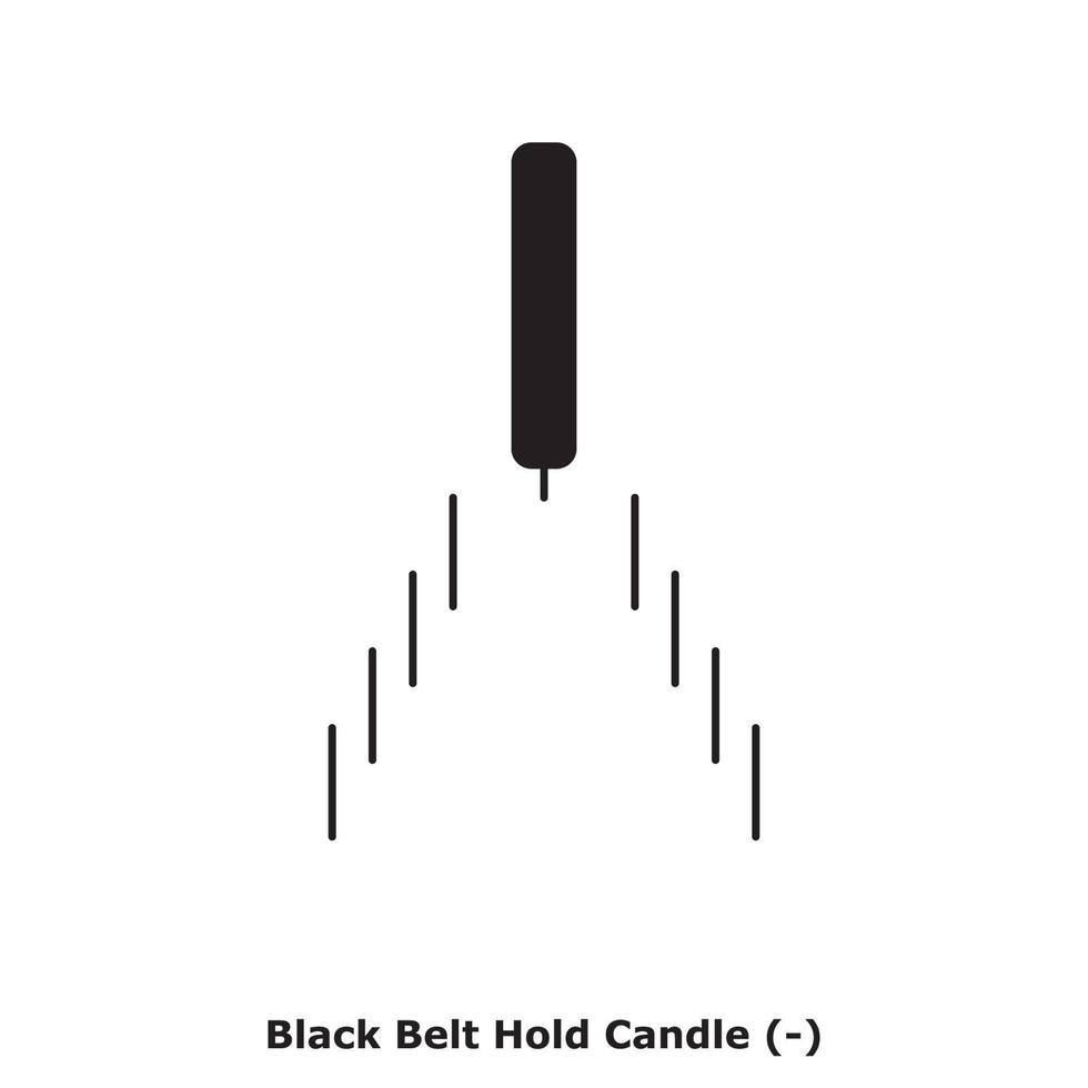 Black Belt Hold Candle - White and Black - Round vector