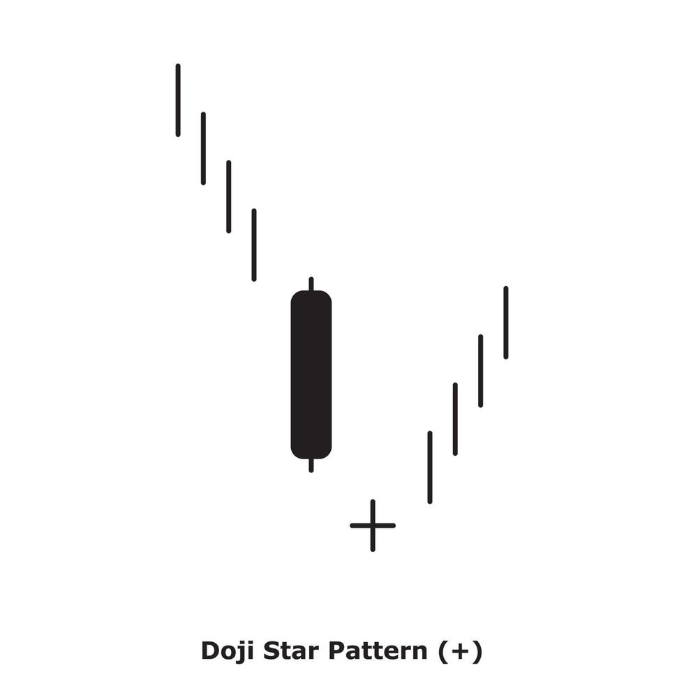 Doji Star Pattern - White and Black - Round vector