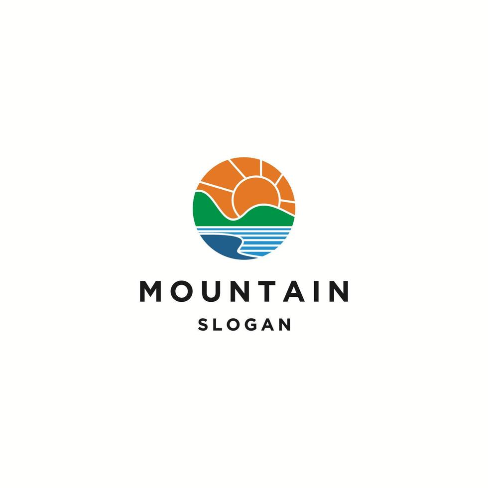 plantilla de diseño plano de icono de logotipo de montaña vector