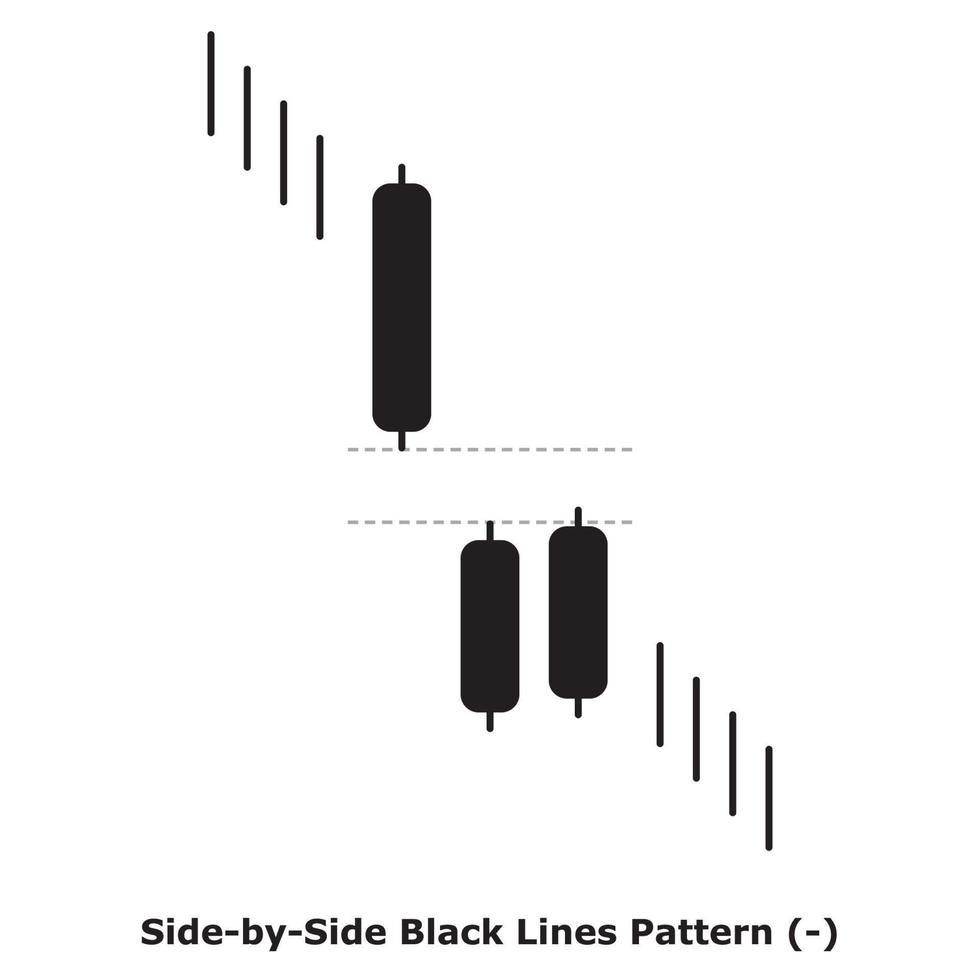 Side-by-Side Black Lines Pattern - White and Black - Round vector