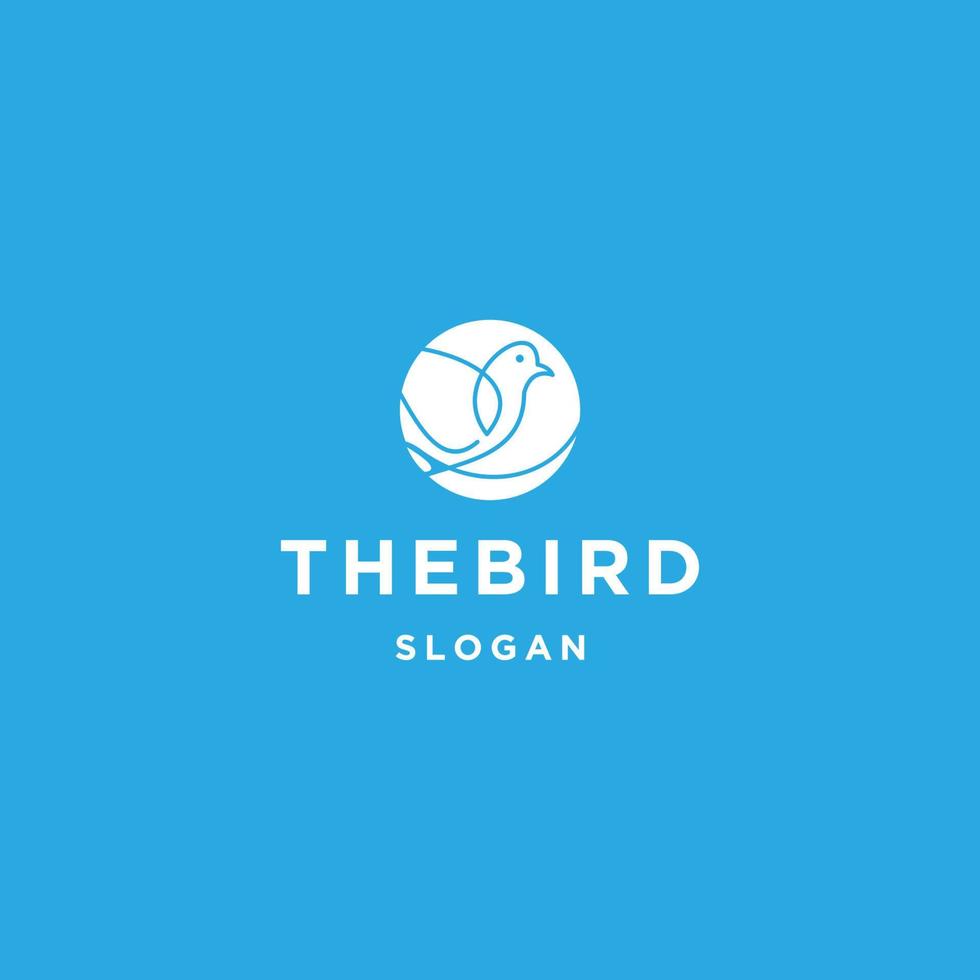 The bird logo icon flat design template vector