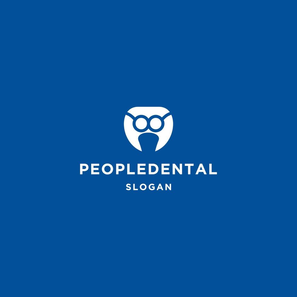 People dental logo icon flat design template vector