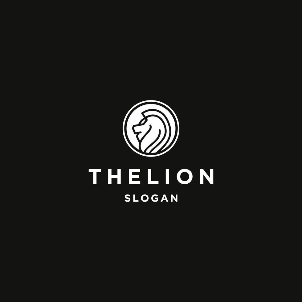 plantilla de diseño plano de icono de logotipo de león vector