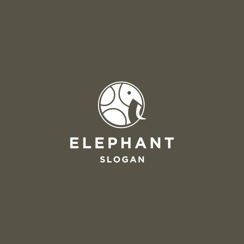 Elephant logo icon flat design template vector