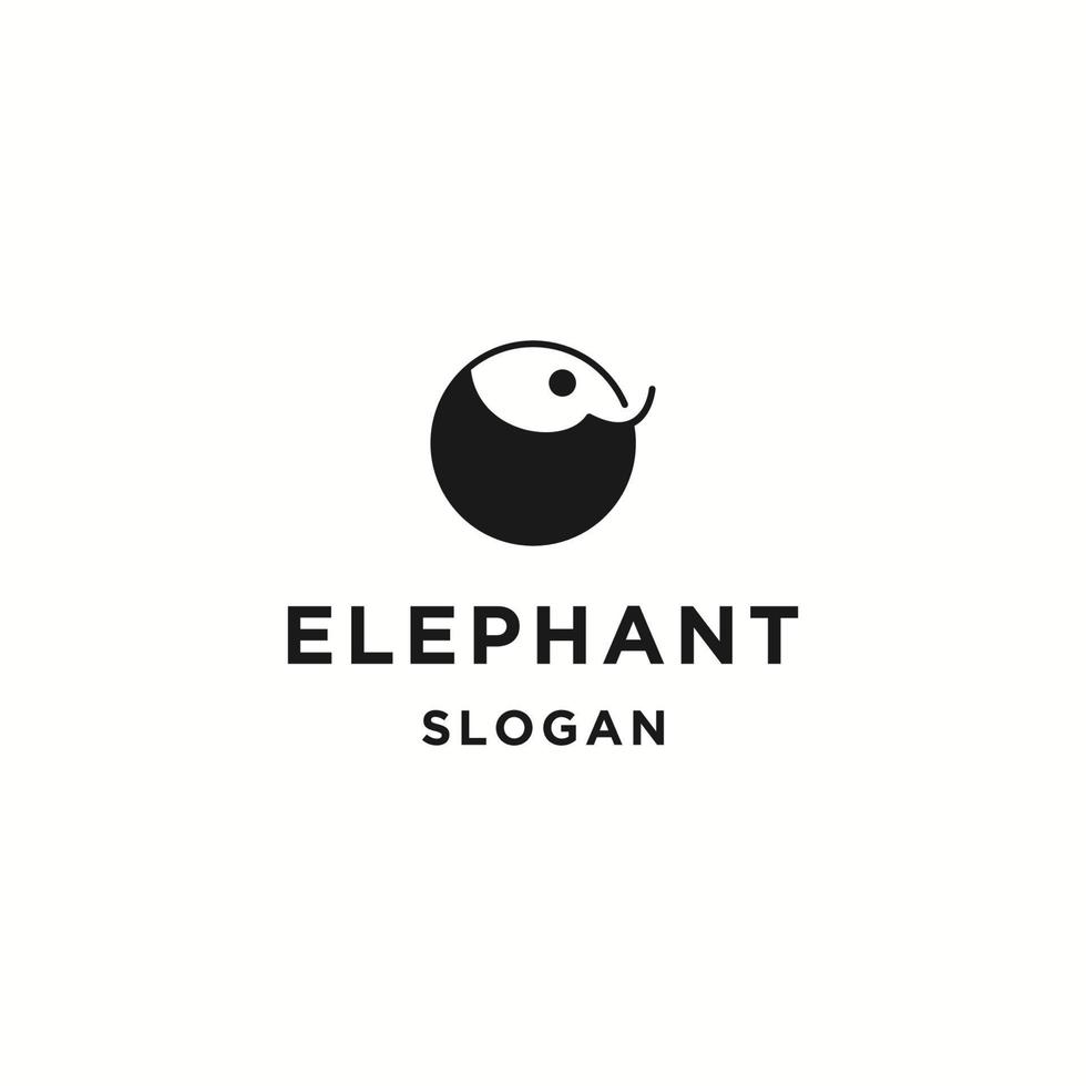 Elephant logo icon flat design template vector
