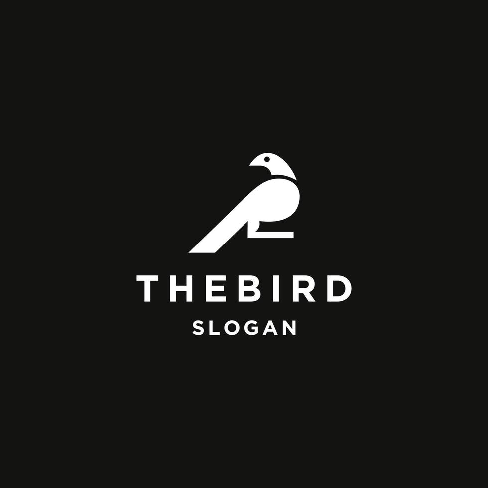 The bird logo icon flat design template vector