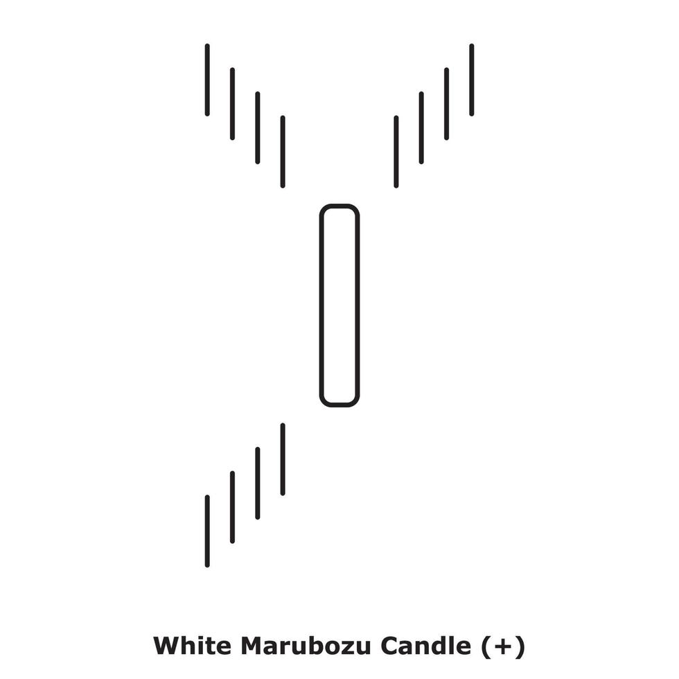 White Marubozu Candle - White and Black - Round vector