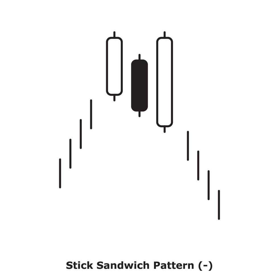 Stick Sandwich Pattern - White and Black - Round vector
