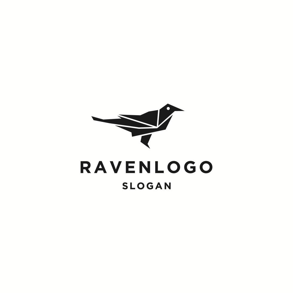 Raven logo icon flat design template vector