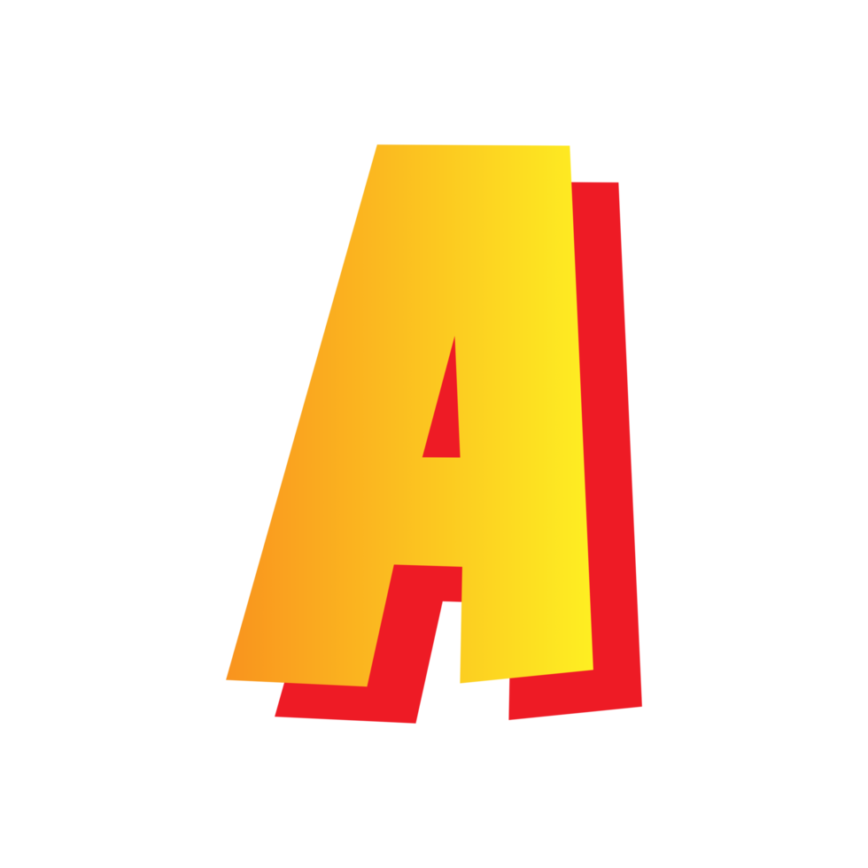 Letter a, comic style typeface with transparent background. png file