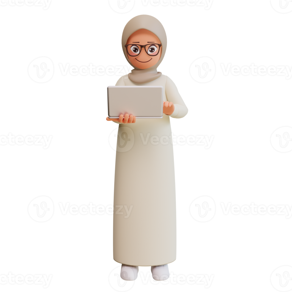 3d-rendering muslimische frau cartoon illustration png