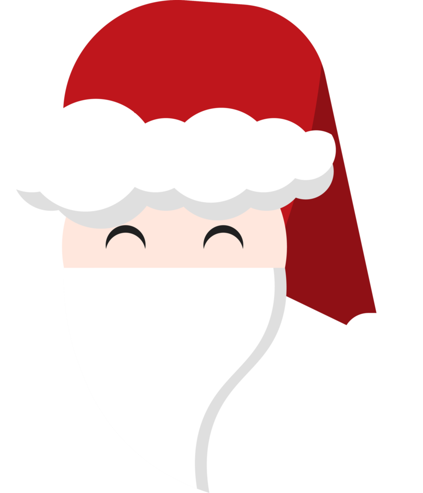 Cute Santa face, flat style. cartoon santa claus at christmas 13214170 PNG