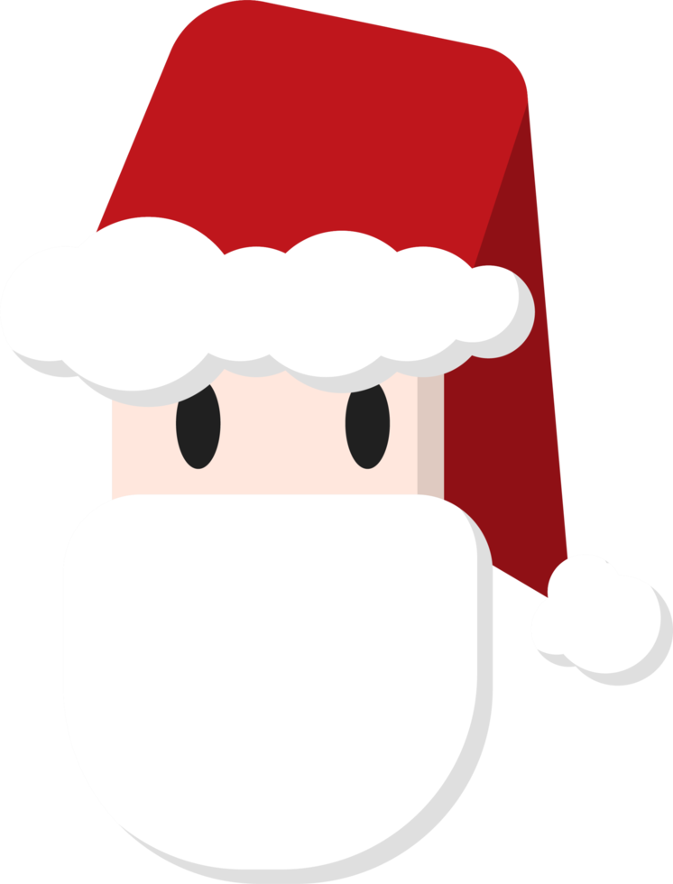 joli visage de père noël, style plat. dessin animé père noël à noël png