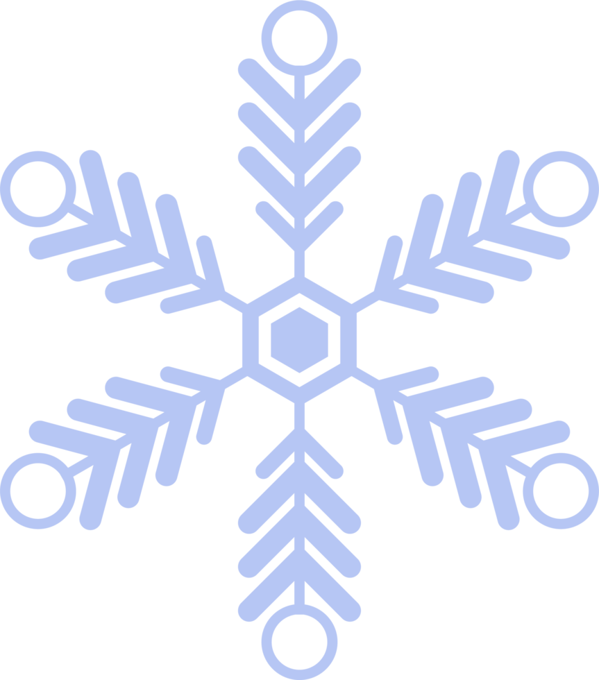 hellblaues Schneeflocken-Symbol. winterkonzept, neujahrs- und weihnachtsfest png