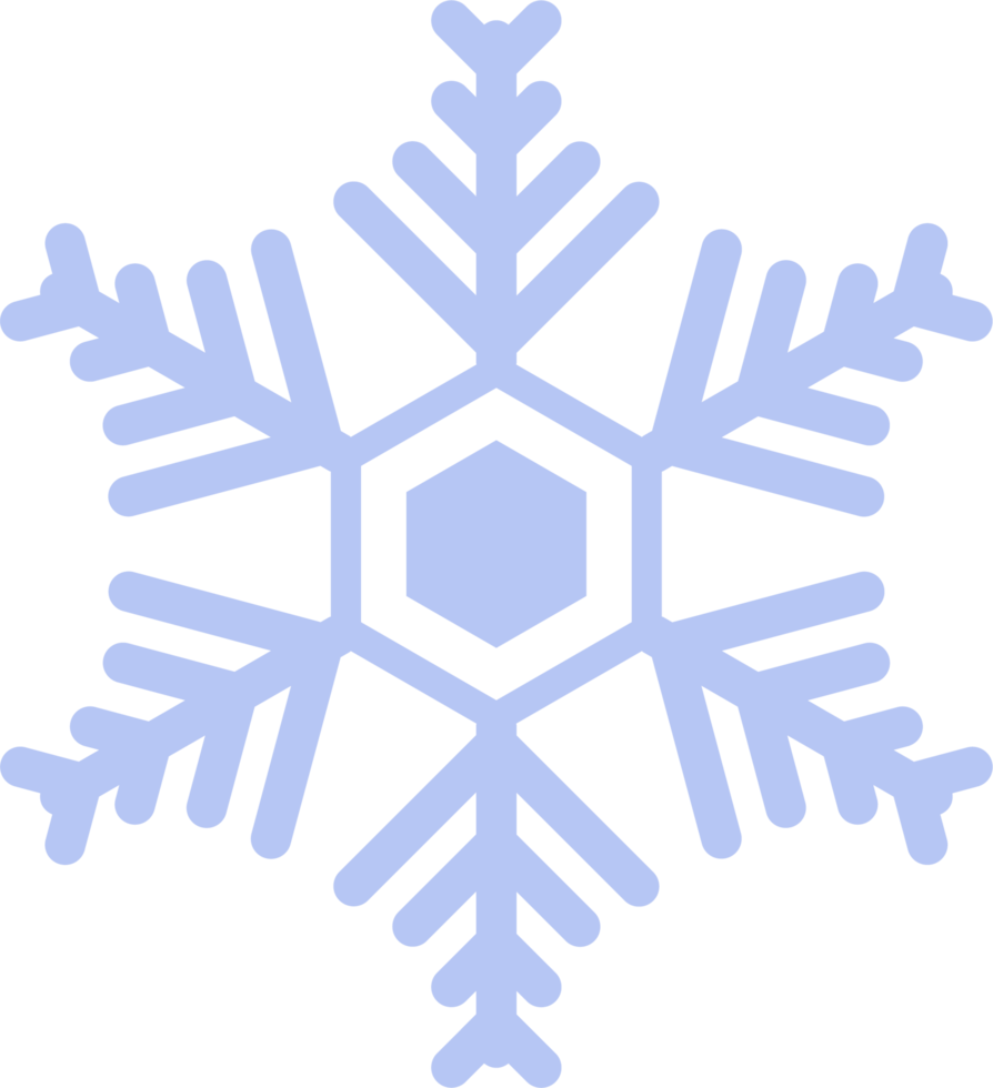 hellblaues Schneeflocken-Symbol. winterkonzept, neujahrs- und weihnachtsfest png