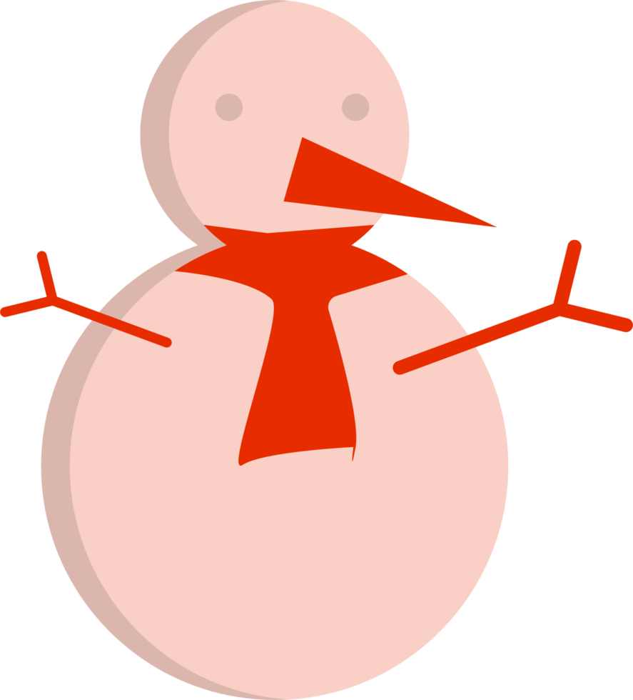 Flat snowman. Winter figurines, New Year's and Christmas festivals. png