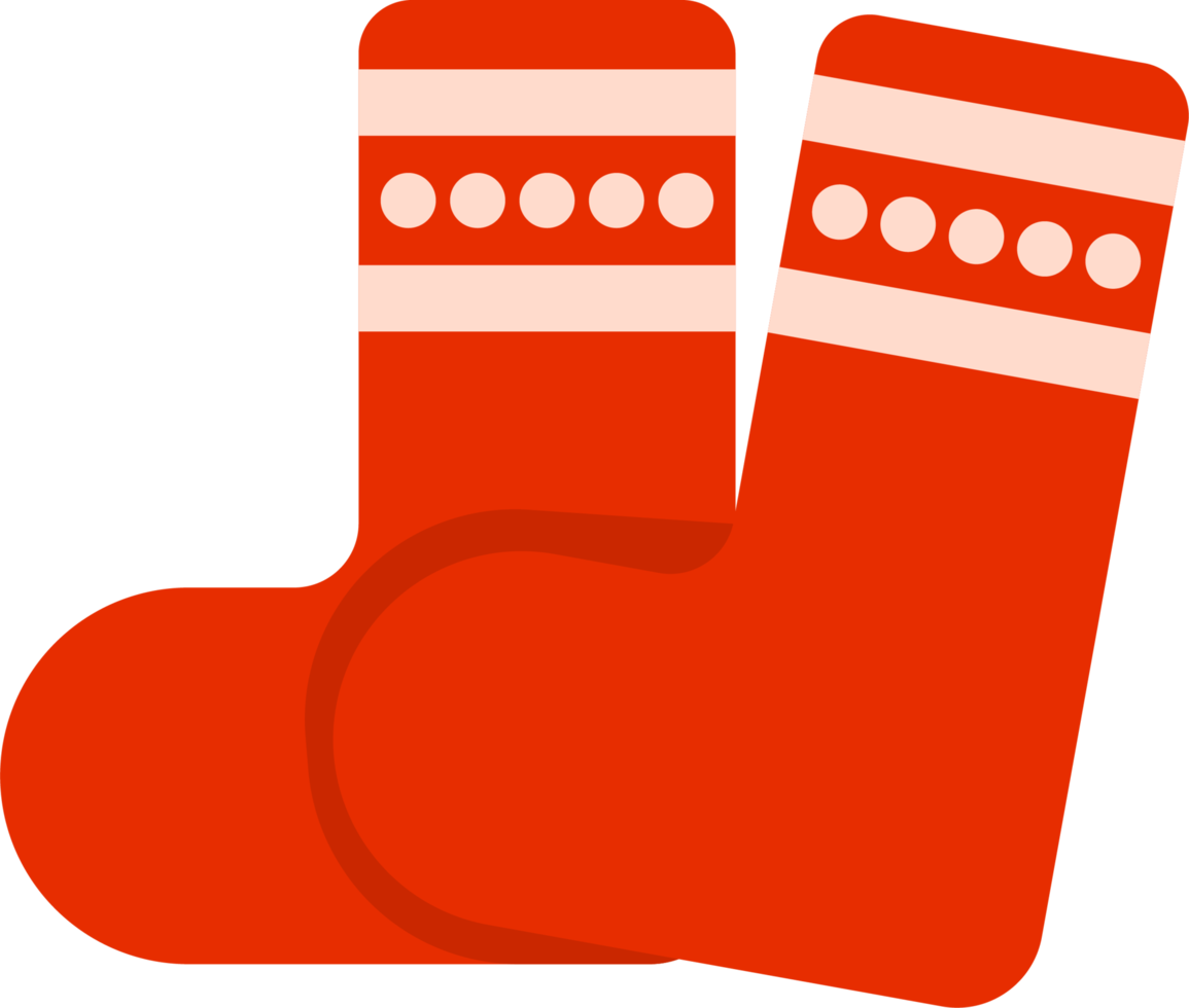 Red socks. Santa Claus costume. Winter clothes, New Year's and Christmas festivals. png