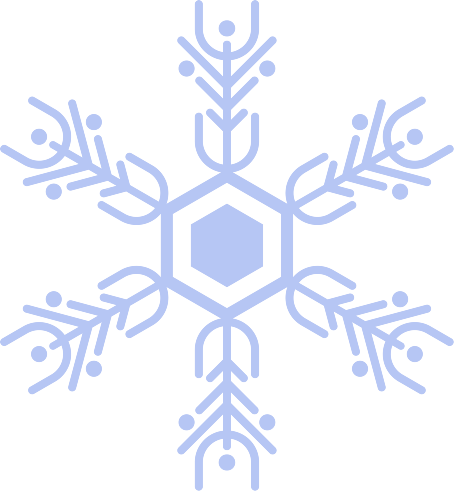 hellblaues Schneeflocken-Symbol. winterkonzept, neujahrs- und weihnachtsfest png