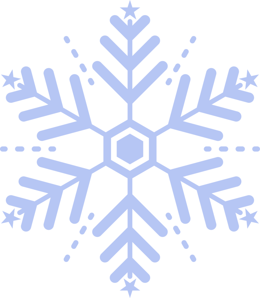 icono de copo de nieve azul claro. concepto de invierno, año nuevo y festival de navidad. png