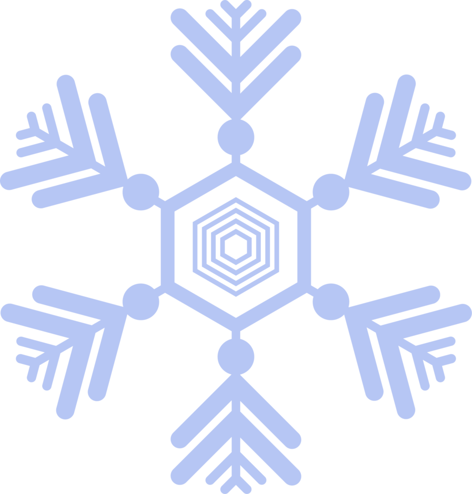 hellblaues Schneeflocken-Symbol. winterkonzept, neujahrs- und weihnachtsfest png