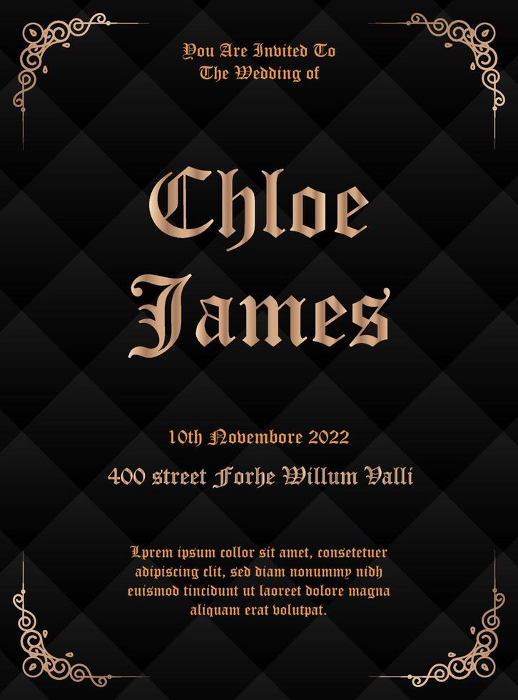 Luxury invitation illustration card template vector