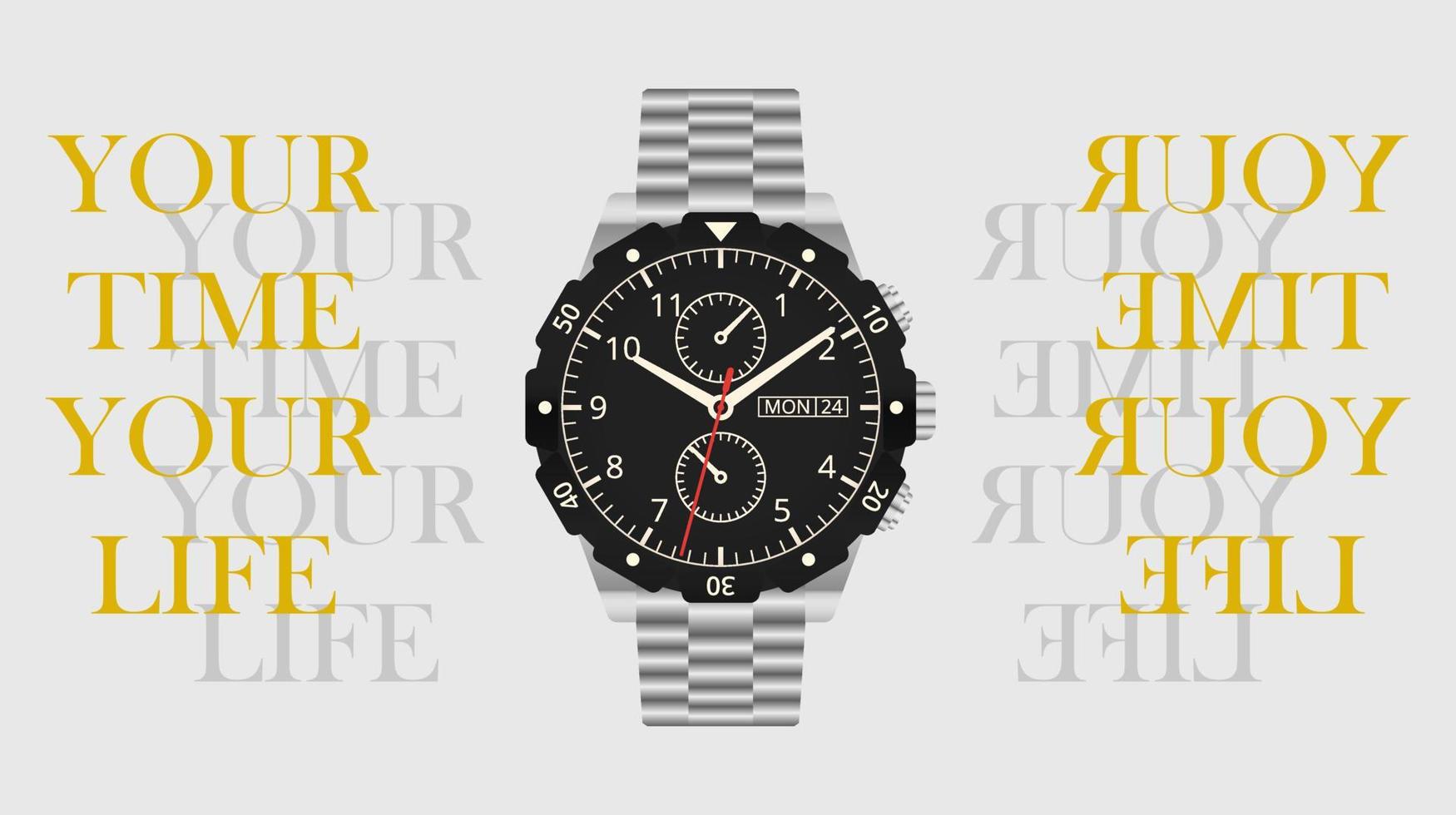 reloj vector plantilla de cartel 3d