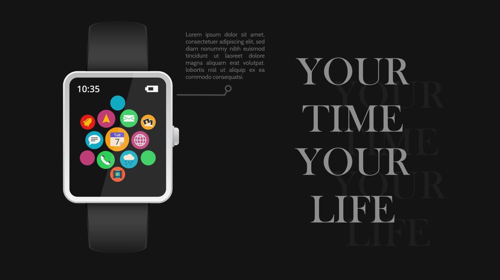 smart watch vector template poster and banner