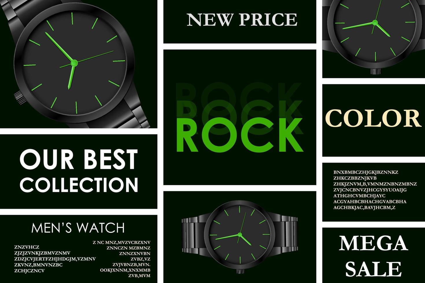 reloj vector plantilla de cartel 3d