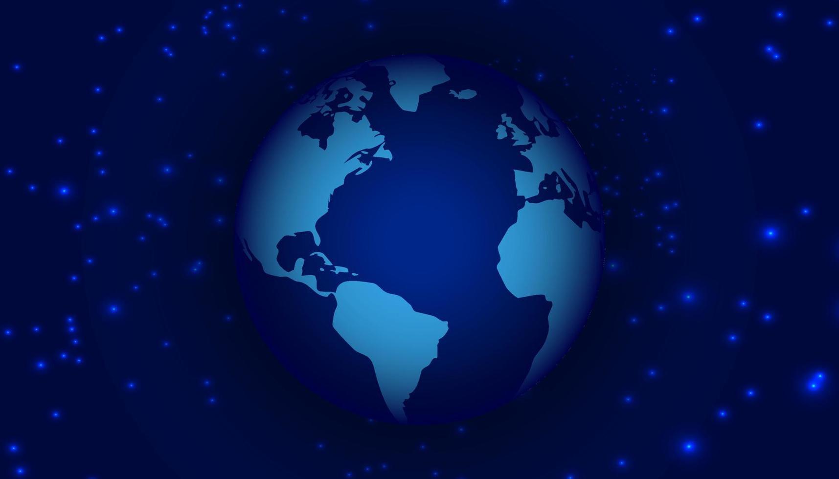 Blue earth planet world background vector