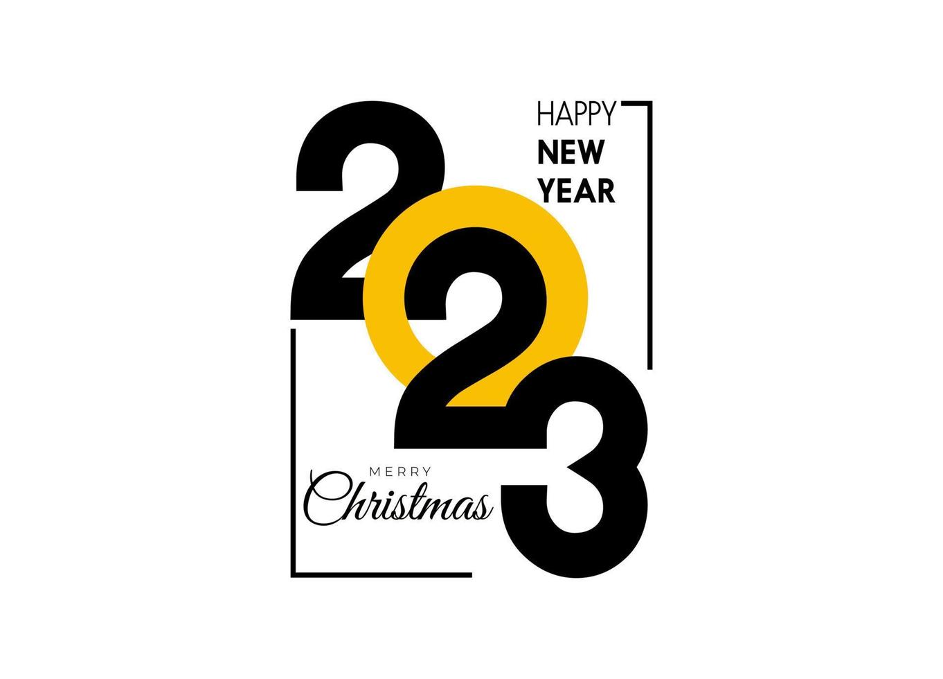 2023 typography new year vector