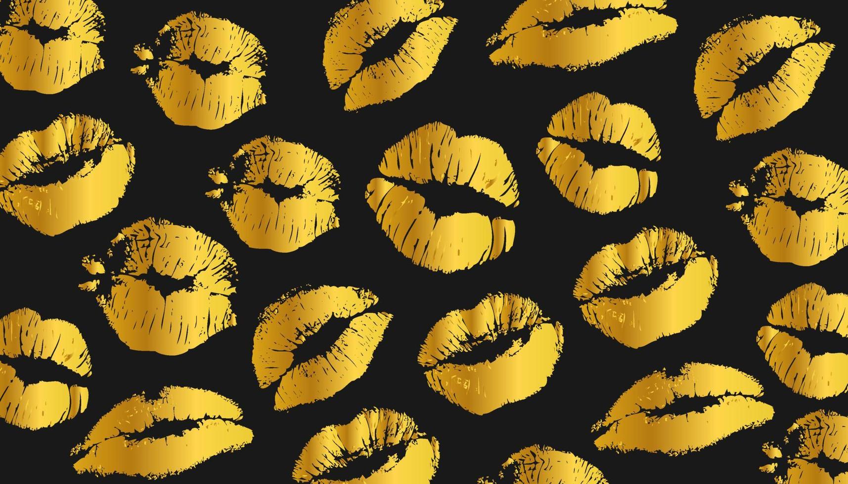 gold lips vector illustration