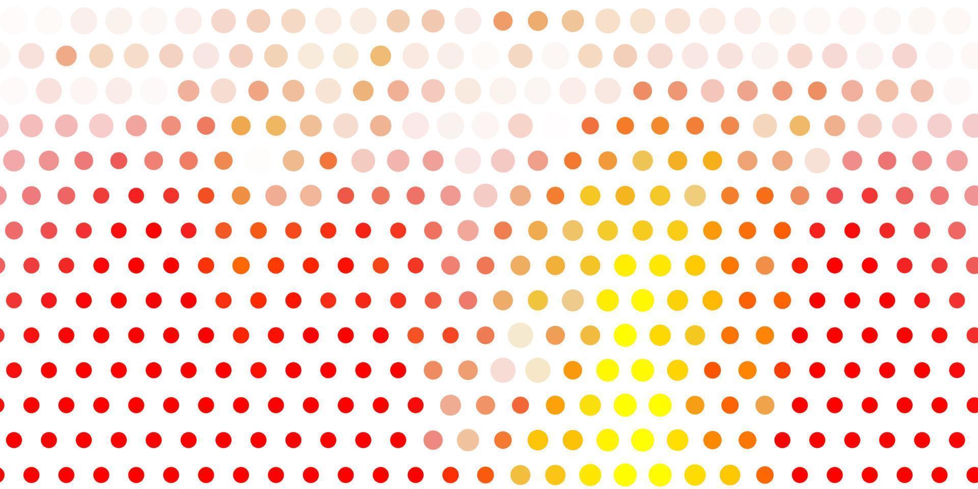 Light red, yellow vector background with spots.