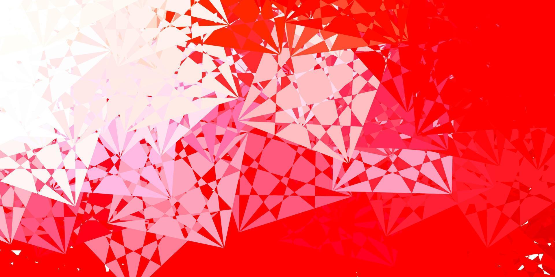 textura de vector rojo claro con triángulos al azar.