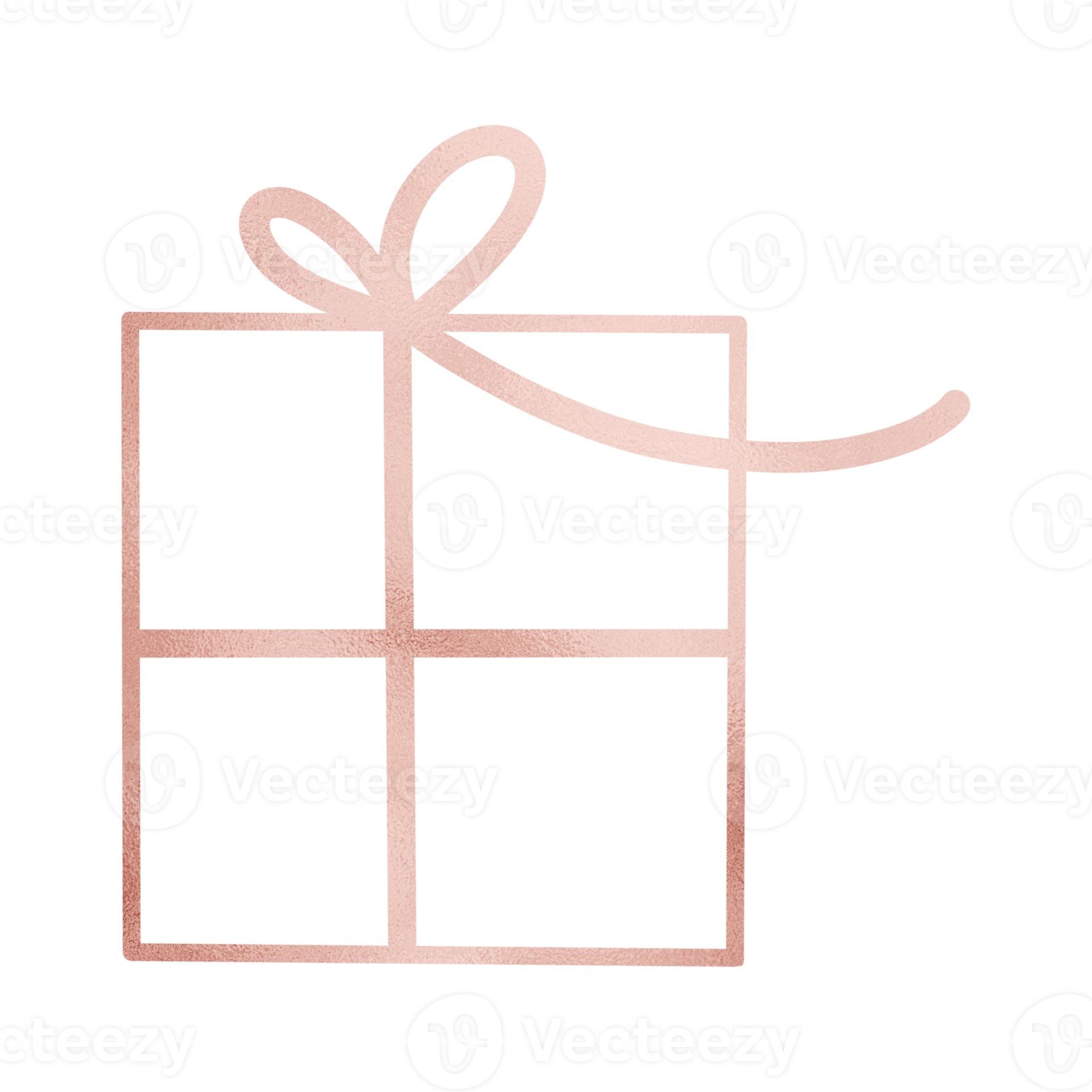 Pink Ribbon Gift Box Outlined 13214927 PNG