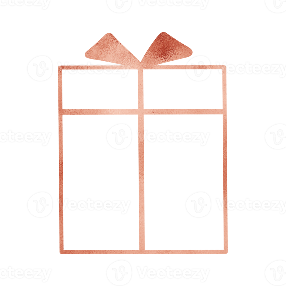 koppar metallisk band gåva låda skisse png