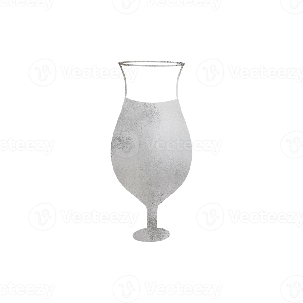 Silver Metallic Wine Glass png