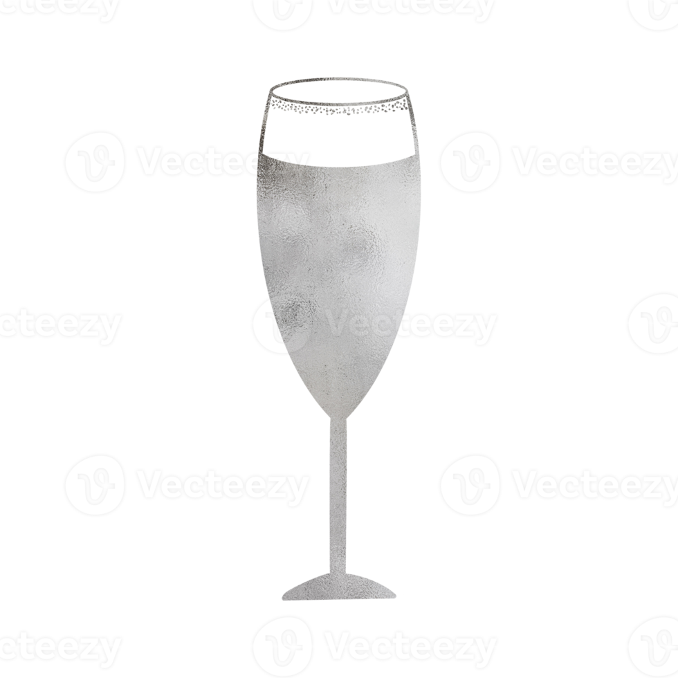 Silver Metallic Wine Glass 13214958 PNG