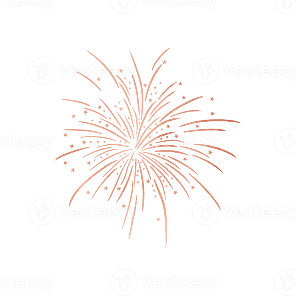 Copper Metallic Star Firework png