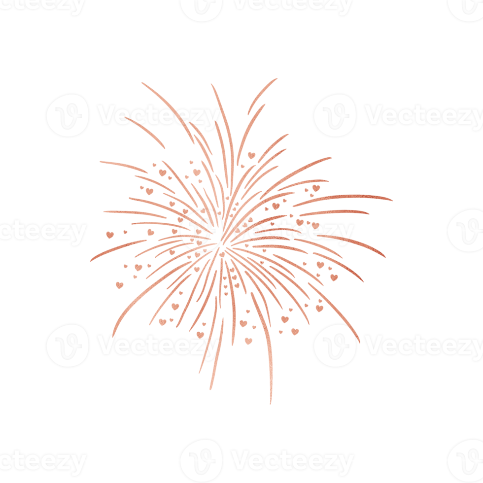 Copper Metallic Heart Firework png