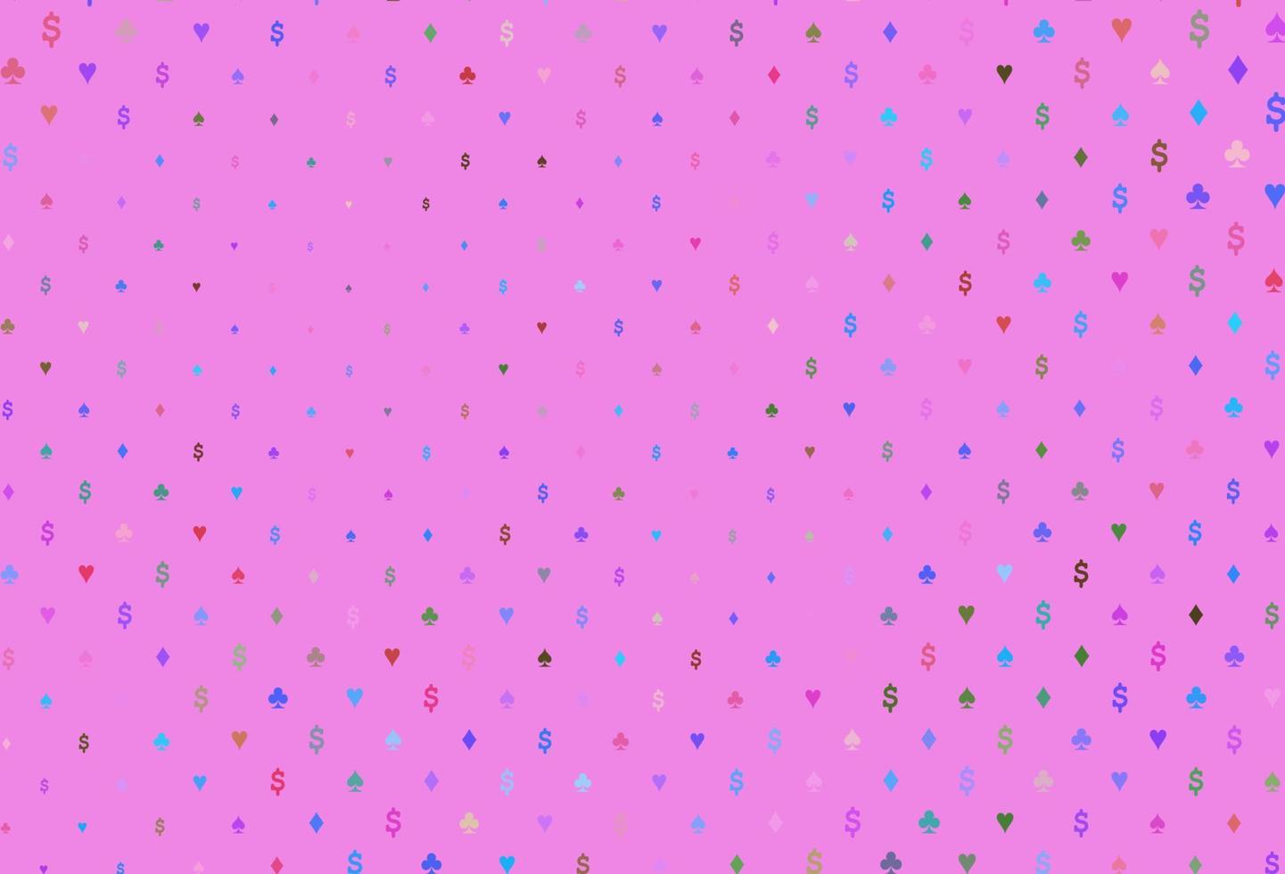 Light multicolor, rainbow vector pattern with symbol of cards.