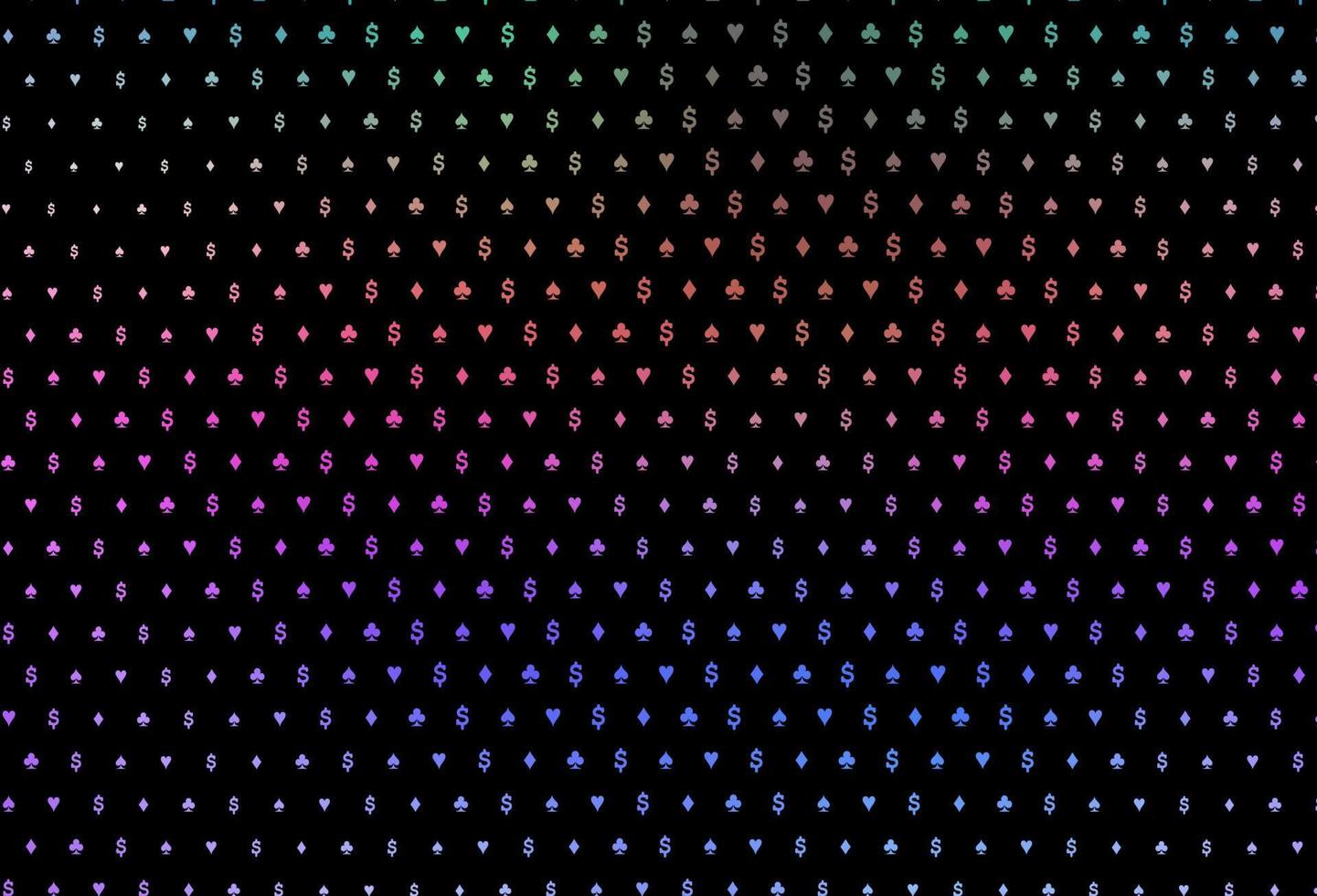 Dark multicolor, rainbow vector texture with playing cards.