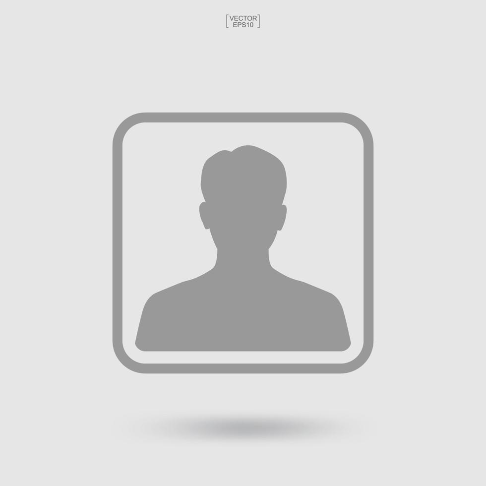 Picture profile icon. Male icon. Human or people sign and symbol. Vector. vector