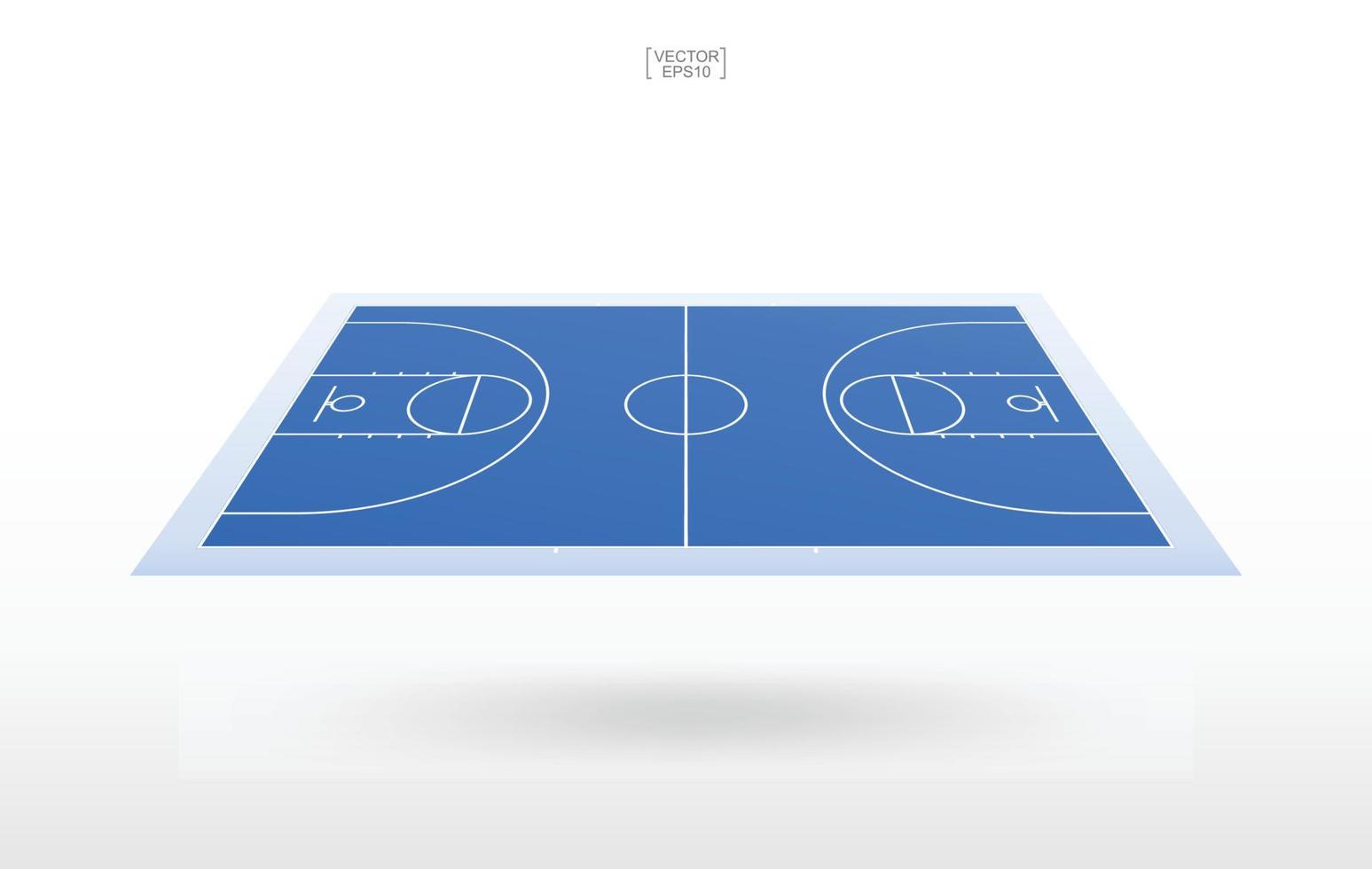 fondo de cancha de baloncesto y patrón de cancha de línea. vista en perspectiva del fondo del campo de baloncesto. vector. vector