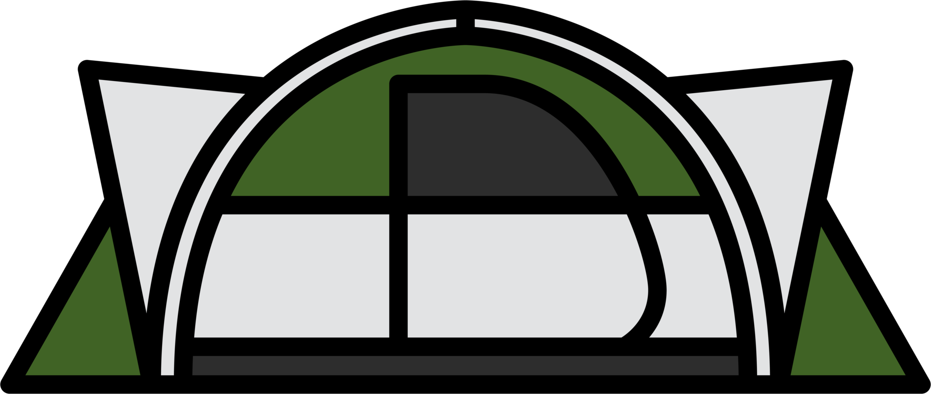 dessin de contour de tente de camping png
