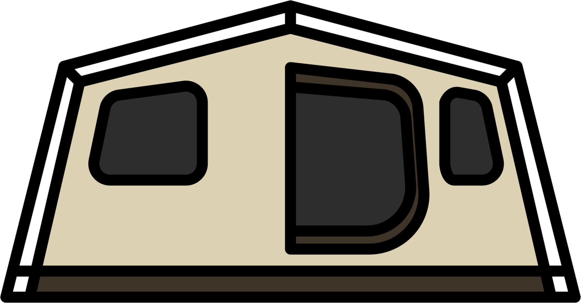 dessin de contour de tente de camping png