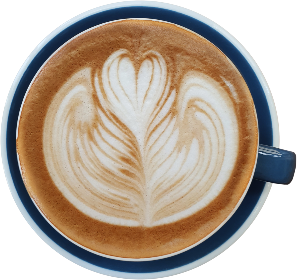 isolato caffè latte macchiato superiore Visualizza nel un' tazza. png