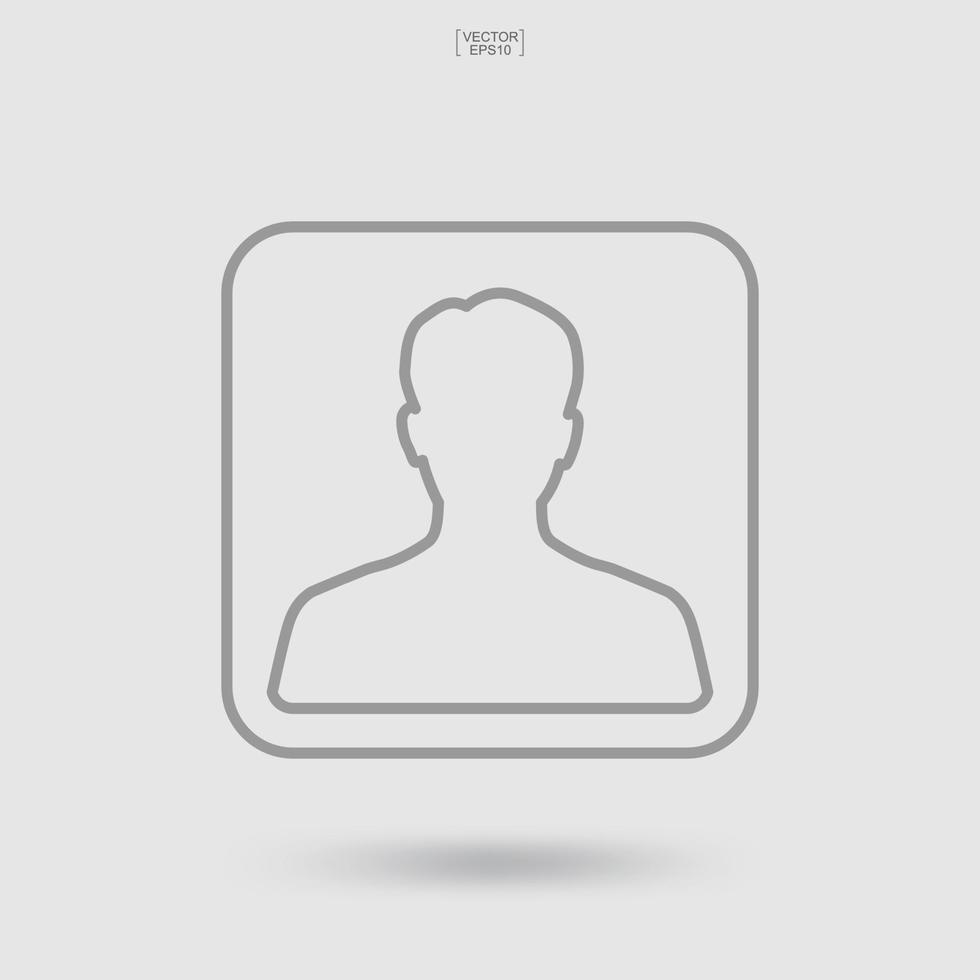 Picture profile icon. Male icon. Human or people sign and symbol. Vector. vector