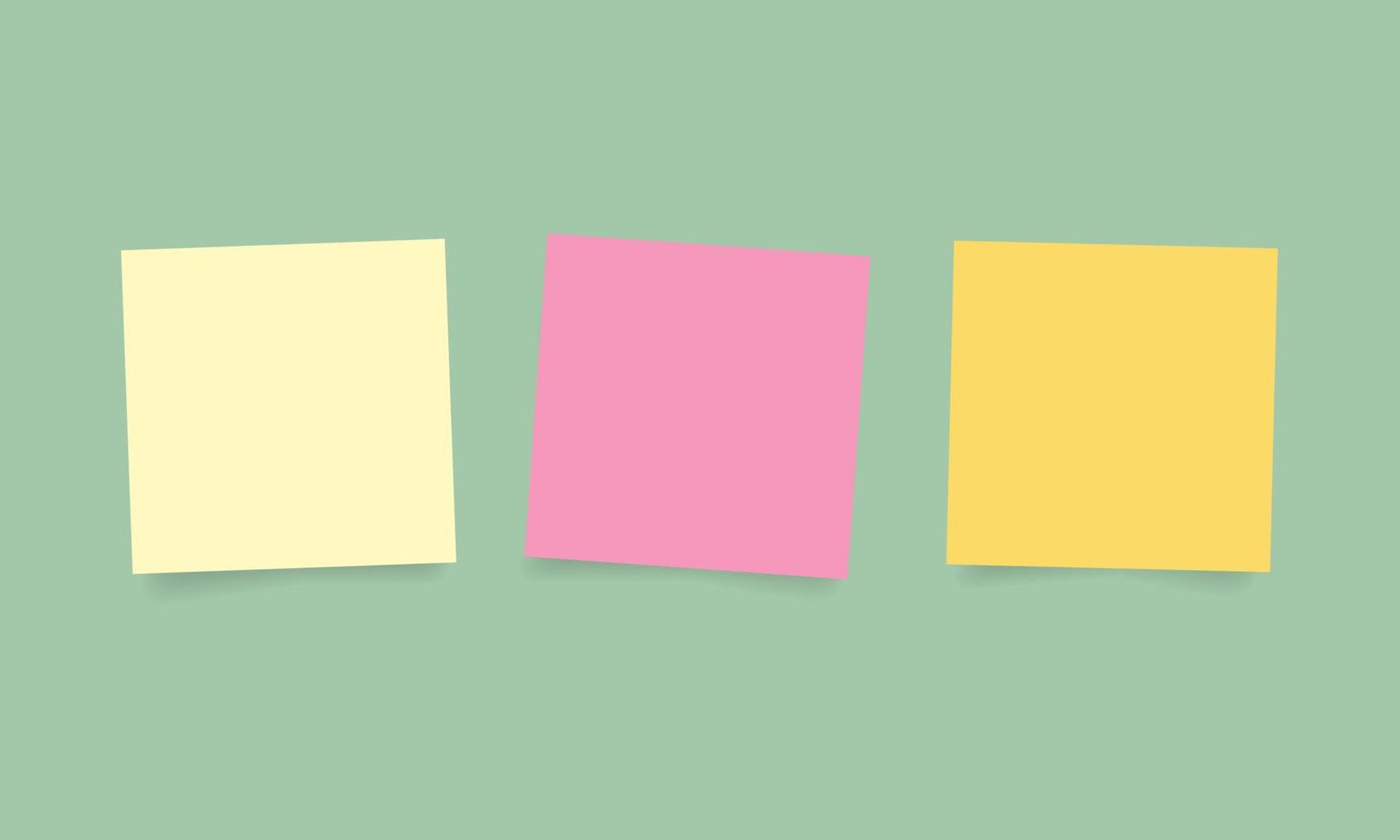 Blank Empty Sticky Reminder Notes Template Vector Icons