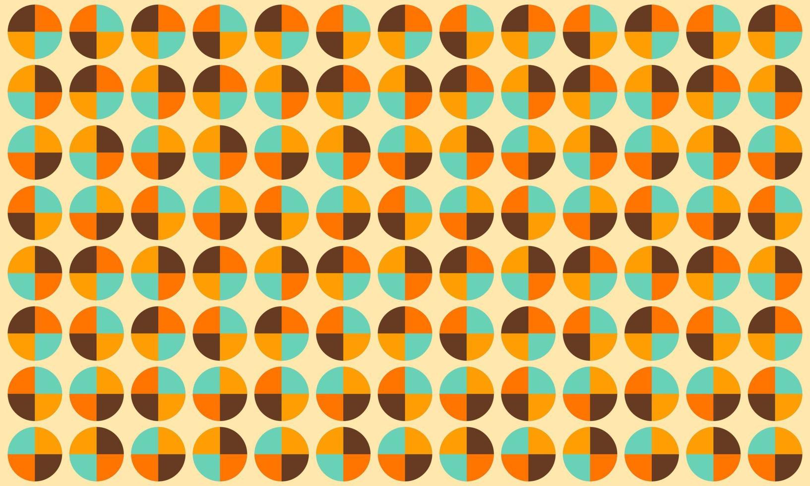 Abstract Retro Vintage Color Circle Pattern 60s 70s Furniture Wallpaper Background vector
