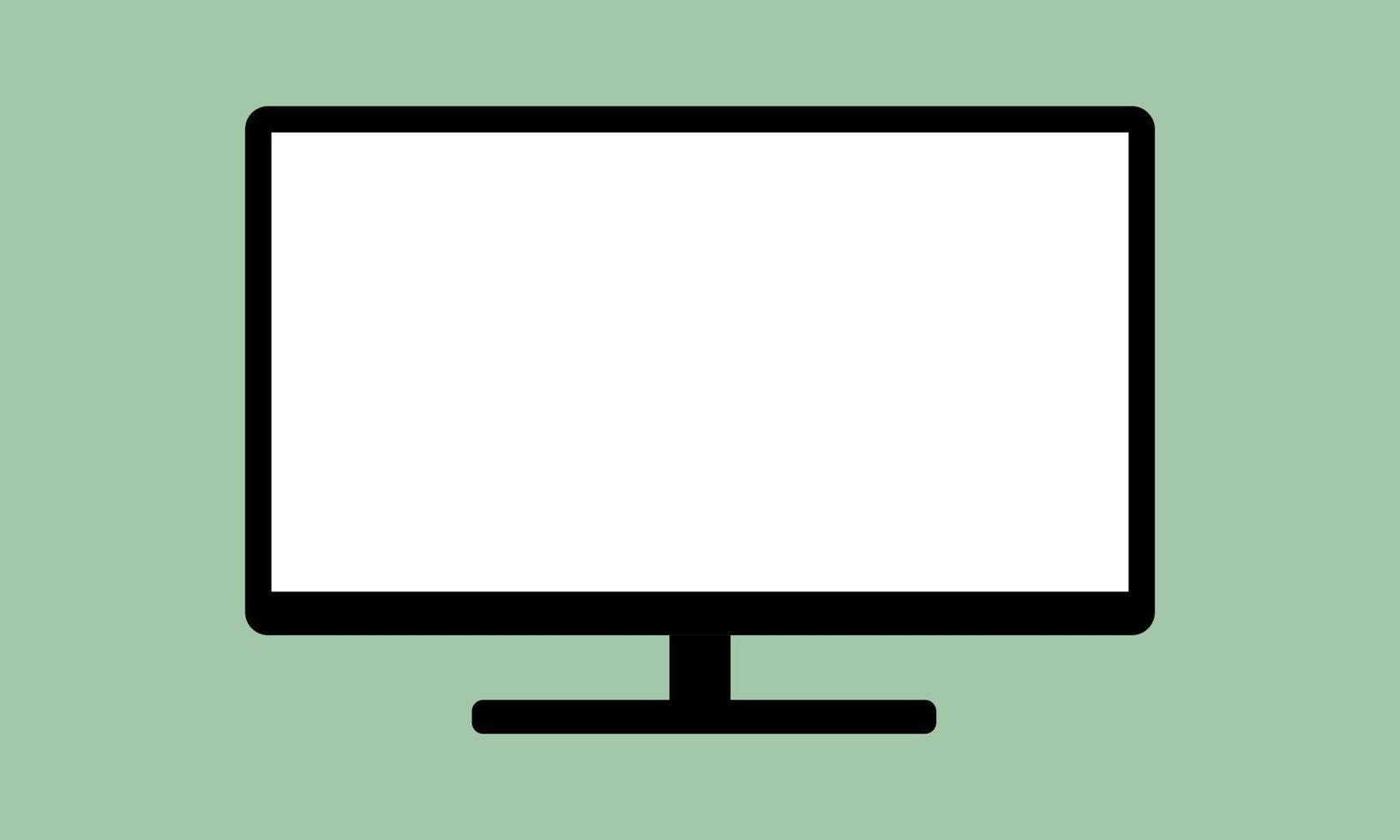 Monitor Screen TV Computer Display Vector Icon Flat Design